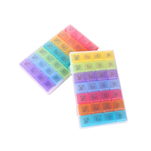กล่องจัดยาประจำเดือน 28 วัน ขนาดใหญ่ กล่องใส่ยา 4 สัปดาห์ วัสดุปลอดสาร BPA เกรดอาหาร 100% ปลอดภัยสำหรับการใช้งานทางการแพทย์ - Product Image 2