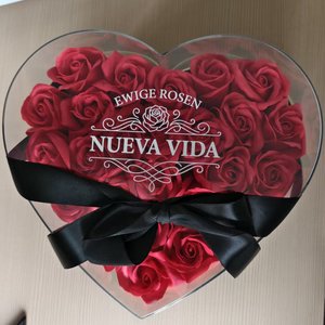 DREA วันวาเลนไทน์ งานแต่งงาน คริสต์มาส ขายส่ง อะคริลิก หรูหรา โปร่งใส ลายภาพนิ่ง ดอกไม้ บรรจุภัณฑ์ รูปหัวใจ - Product Image 2