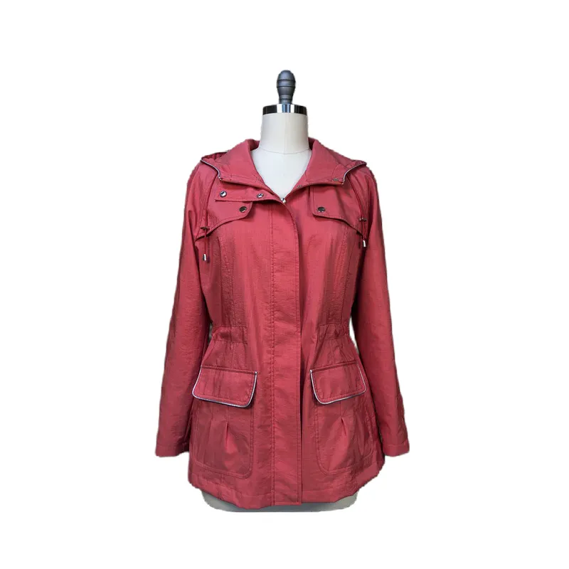 Модный женский плащ с капюшоном, красное пальто, легкая ветрозащитная ветровка для отдыха на открытом воздухе