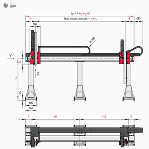 Rieles de tierra del séptimo eje GUDEL, Riel de guía del eje de viaje, 2. 0 V4, ayuda al brazo robótico a moverse de manera flexible, <span class=keywords><strong>polipasto</strong></span> de construcción - Product Image 1