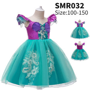 Vestido de princesa Ariel de <span class=keywords><strong>sirena</strong></span> para niñas, disfraces de Cosplay para niñas, ropa de Halloween - Product Image 6