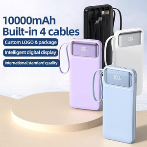 Banco de Energía Ultra Delgado de Alta Calidad con Logotipo Personalizado, Pantalla Digital de 10000 mAh, Cables Integrados, Salida Doble USB-A - Product Image 5