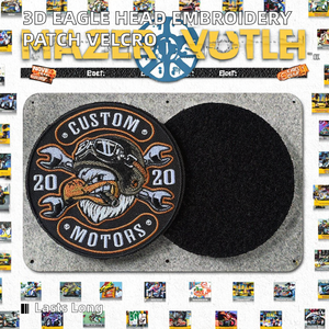 American Style Eagle Head 3D Indian Embroidery Nonwoven Felt Patch Iron-On Fabric Sticker Garment Use <b>Hat</b> <b>Bag</b> Decoration - Product Image 2