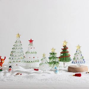 Adornos Navideños de Cristal en Miniatura al por Mayor 2024, Decoración de Escritorio para Regalo, Árbol de Navidad para Fiestas - Product Image 6