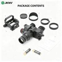 JKNV PVS-7 ELF 7 Jumelles de vision nocturne avec objectif de 18 mm, champ de vision de 40 degrés, tube intensificateur d'image L4G24, support de casque IP67