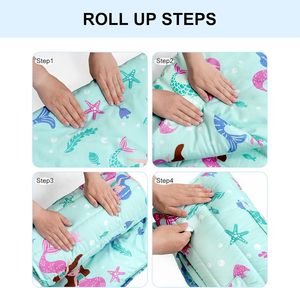 Ensemble de tapis de sieste pour tout-petits avec oreiller amovible, gigoteuses ultra douces pour garçons et filles, sacs de couchage neutres pour enfants avec design enroulable - Product Image 5