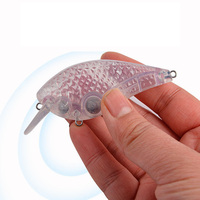 Leurre de pêche Raylor Rattle en plastique non peint, micro 70mm 13.4g, mini crankbait à longue portée pour la pêche au bar et à la truite
