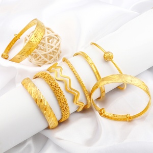 JXX JSZ-Z35A Open Cuff <b>Bangle</b> <b>Bracelet</b> 24K Gold Plated Different Irregular Shapes High Quality Fashion <b>Bangle</b> - Product Image 1