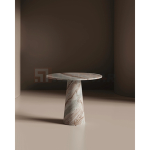 Newstar โต๊ะข้างโต๊ะกาแฟหินอ่อนสีฟ้าหินอ่อนหรูหราเฟอร์นิเจอร์สไตล์ทันสมัย - Product Image 5