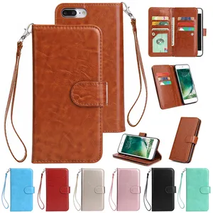 Solid Color Side Flip PU Leather + Soft TPU Wallet Cover Case for iPhone SE 2020 Leather Case with 9 Cards Slot Wallet Case