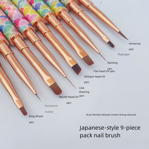 ชุดแปรงทำเล็บ 9 ชิ้น พร้อมโลโก้สั่งทำ แปรงเพ้นท์เจลระดับมืออาชีพ สำหรับร้านทำเล็บ - Product Image 2