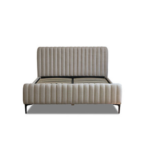 ALISSA-Lit contemporain, élégant et moderne, en velours, rembourré, cadre en bois massif, en acier, disponible en double taille pour la maison - Product Image 2