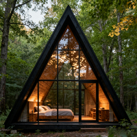 Forme triangulaire minuscules maisons un cadre maison en bois Kit maison camping-car de luxe maison triangulaire en bois pour hôtel de villégiature