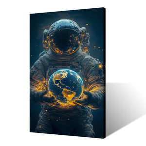 Hiện đại trang trí nội thất tường nghệ thuật Deco Phi Hành Gia in sơn trên dễ dàng treo vải Trái Đất và công nghệ Chủ Đề - Product Image 4