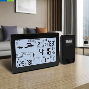 Thông minh ABS đồng hồ thời tiết với DCF tín hiệu nhiệt độ độ ẩm mét phong vũ biểu dọc/treo Tường Văn phòng ngoài trời sử dụng máy tính để bàn - Product Image 3