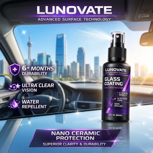 LUNOVATE น้ำยาเคลือบสีรถยนต์และกระจกรถยนต์นาโนเซรามิกขั้นสูง (60 มล.) ป้องกันฝ้า ป้องกันน้ำเกาะ ให้ความใสเป็นพิเศษ - Product Image 6