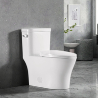 Ensemble WC monobloc en céramique au design moderne exclusif Cupc, à poser au sol, système siphonique Watersense ADA, double chasse d'eau pour salle de bain