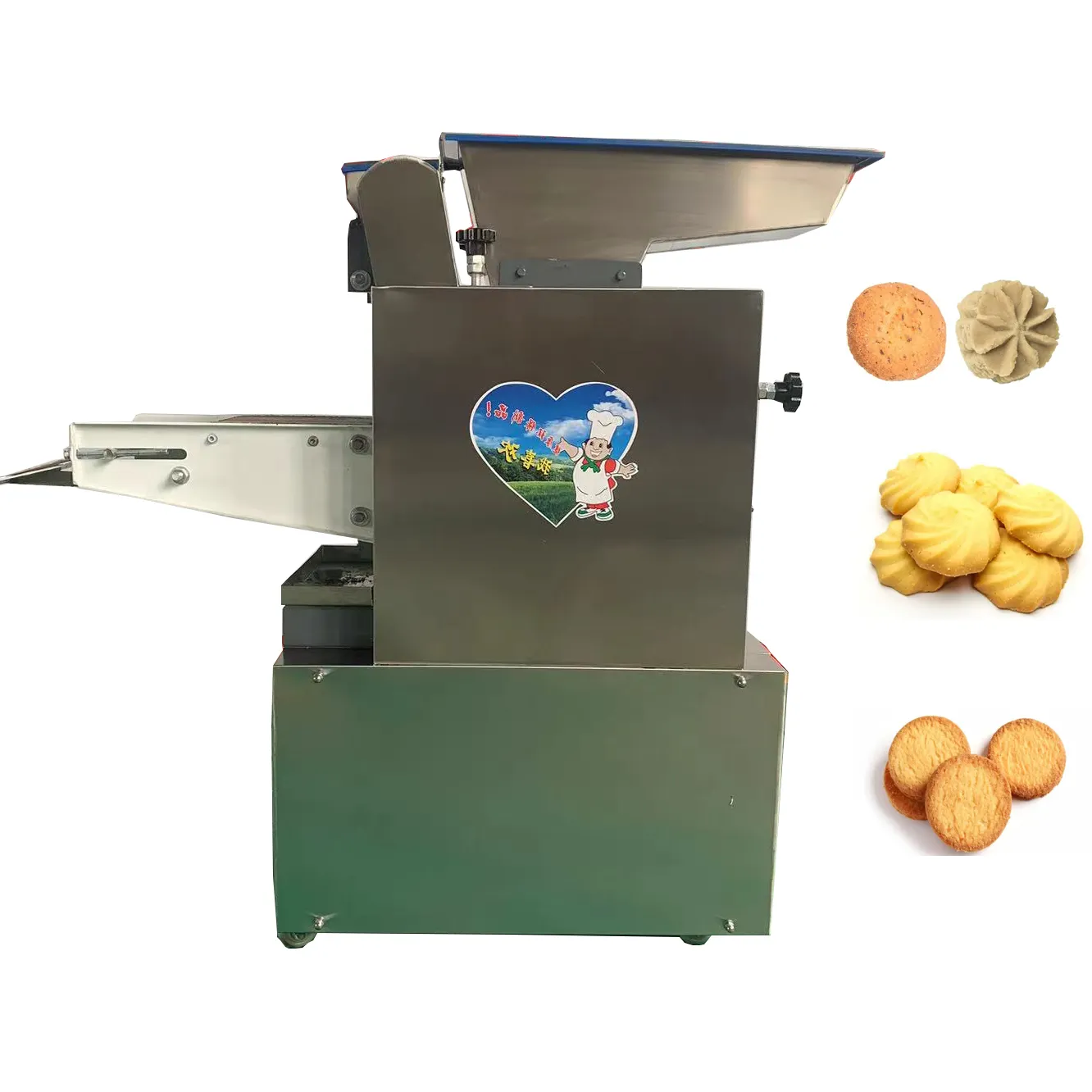 स्वचालित मिनी बिस्कुट कुकी जमाकर्ता मशीन भाग्य खस्ता बिस्कुट कुकी बनाने की मशीन