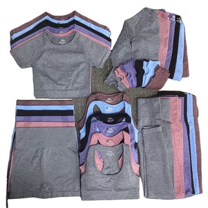 Conjunto de Yoga de Dos Piezas para Mujer, Diseño Nuevo, Talla Grande, Transpirable, Sin Costuras, para Gimnasio, Correr, Ejercicio, Patrón Sólido - Product Image 3