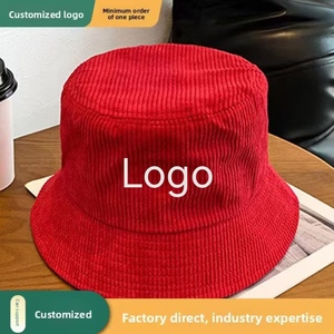 Chapeau Bob en Velours Côtelé Personnalisable avec Logo Brodé Respirant Anti-UV Style Urbain Homme Automne Hiver Chaud Petite Série - Product Image 1