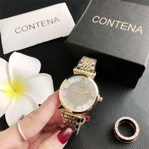 Relojes de pulsera de aleación para mujer, resistentes al agua, de lujo, personalizados de fábrica, en oferta, con movimiento de cuarzo japonés, sin marca, con logotipo personalizado. - Product Image 1
