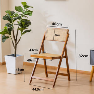 Silla Plegable Moderna para Restaurante con Respaldo de Bambú y Corteza de Vid, Ligera, Duradera, Muebles Comerciales para Comedor - Product Image 2
