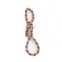 Jouet à mâcher durable en corde de coton arc-en-ciel pour chien avec nœuds, jouet de traction résistant à la mastication pour le nettoyage des dents des chiots et tailles assorties