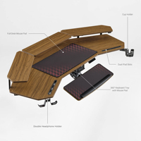 Bureau debout ergonomique AJUNION pour la maison, le bureau ou le gaming, réglable en hauteur électriquement avec double moteur, pour position assise ou debout, avec éclairage LED