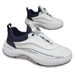 Baskets de sport décontractées pour homme, respirantes, en maille, à lacets, blanches, tendance, polyvalentes, à semelle épaisse, style « Dad Shoes » - Product Image 1