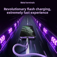 Câble USB-C 66W pour iPhone, rotation omnidirectionnelle, accents lumineux, charge rapide, transfert de données, silicone, stock direct usine