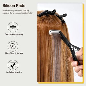 Kit <span class=keywords><strong>de</strong></span> Herramientas para Extensiones <span class=keywords><strong>de</strong></span> Cabello <span class=keywords><strong>de</strong></span> Acero Inoxidable, Cinta Impermeable, Pinza Selladora <span class=keywords><strong>de</strong></span> Superficies Planas, Removedor, Raspador, Pinzas para Cabello - Product Image 6