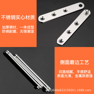 Bisagra oculta de acero inoxidable, 3 orificios, ajustable a 180 grados, para puerta de armario, herrajes para muebles - Product Image 1
