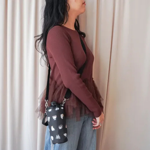 กระเป๋าใส่ขวดน้ำโพลีเอสเตอร์แบบพกพาสำหรับไปยิมเดินทางขวดน้ำเก็บความร้อนสะพายไหล่ - Product Image 3