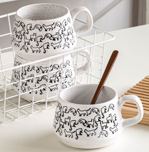 Creativo gato pintado a mano <span class=keywords><strong>Graffiti</strong></span> nicho lindo diseño de cerámica sésamo esmalte <span class=keywords><strong>café</strong></span> leche taza o taza de agua - Product Image 6