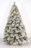 Sapin de Noël artificiel pré-éclairé vert en gros, aiguilles de pin, 0,9m-4,5m, arbre de Noël traditionnel d'intérieur durable avec pommes de pin