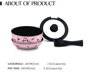Vente directe d'usine 4 pièces Hello Kitty pots et casseroles en métal détachables Design mignon caractéristique durable - Product Image 3