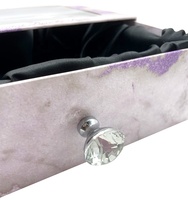 Boîte de rangement de luxe en marbre pour soins de la peau avec fenêtre transparente, boîte cadeau coulissante pour perruques avec insert en satin de soie, logo personnalisé pour montre