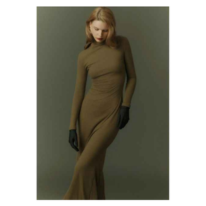 Noble elegante vestido ecológico con diseño elegante cintura natural para todo el día comodidad curvas acentuación para otoño - Product Image 2