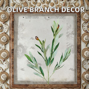 Tiges d'<span class=keywords><strong>olivier</strong></span> artificielles en plastique de 18 pouces pour la décoration intérieure de la maison ou du bureau, pour la fabrication de couronnes et la création de verdure DIY - Product Image 2