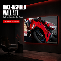 Art mural LED moto sportive, trois images de motos de course pour garage, salle de jeux, bureau, salon, décoration intérieure moderne