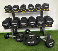 Plaques de pare-chocs en caoutchouc pour haltérophilie Gym 5-25KG Plaque de poids pour haltères en acier moulé