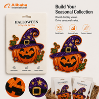 Parche Termoadhesivo de Lentejuelas Bordadas de Halloween, Insignia Personalizada de Calabaza para Chaquetas, Mochilas, Sombreros, Programas de Regalos de Temporada