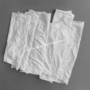 ผ้าเช็ดทำความสะอาดแบบถักสีขาว 100% ผ้าฝ้าย ทำจากเสื้อยืดรีไซเคิล ซึมซับน้ำมันได้ดี เหมาะสำหรับงานอุตสาหกรรม - Product Image 1