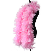 Vente en gros de plumes de dinde teintées 200g Boa - 2m Bande décorative colorée Fêtes de mariages Costumes de carnaval