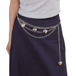 Chaîne de taille multicouche en forme de cœur en alliage de zinc, chaîne de corps tendance hip-hop pour usage quotidien - Product Image 2