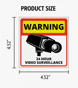 Autocollant de signalisation de caméra de sécurité 24H, résistant aux UV, imperméable, pour avis d'alerte - Product Image 1