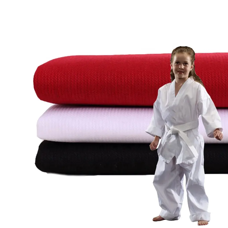 Polyester Dobby Taekwondo Stof 21 * 300D Tc Uniform Wit