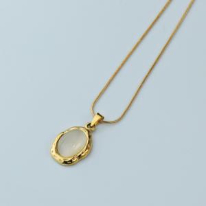 Collar con Colgante de Cadena de Serpiente de Acero Inoxidable Chapado en Oro de 18K y Plata, Joyería Delicada para Mujer, Regalo Diario - Product Image 1
