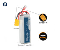 Baterai Drone UAV Kapasitas Tinggi 70C 4S 6500mAh untuk Multicopter UAV & Drone Sayap Tetap