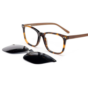 Occhiali con Clip Magnetica in Acetato, Stile Quadrato, Lenti Sfumate Personalizzabili, Produttore OEM ODM - Product Image 5